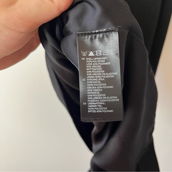 H&M Black and White Lace Details Sheath Workwear Zip Side Dress 12 - Picture 6 of 13